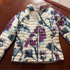Columbia Floral Women's Jacket Puffer - Cream and Purple